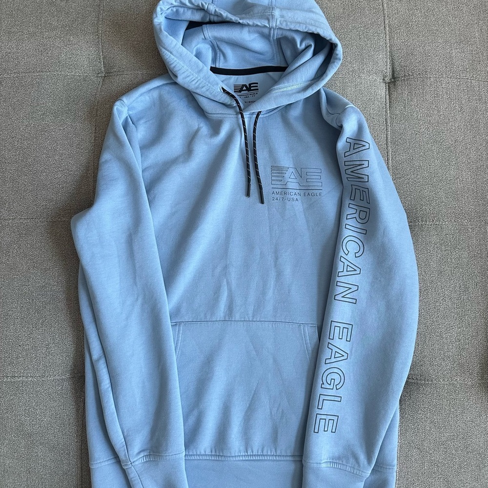American Eagle Outfitters Light Blue Hoodie